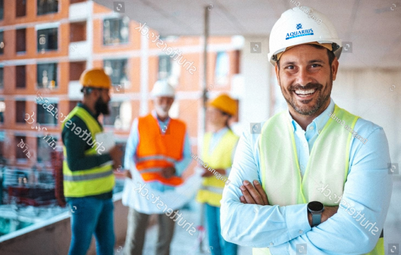 Stock Photo Portrait Of Satisfied Construction Site Manager Wearing Safety Vest And White Helmet At 2358375545 1 3